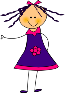 210x297 Purple Dress Girl Clip Art