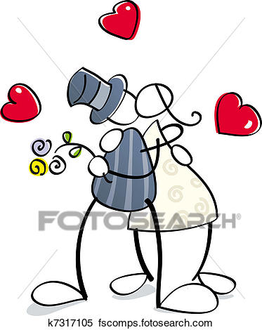 373x470 Clipart Of Funny Cuple Get Married K7317105