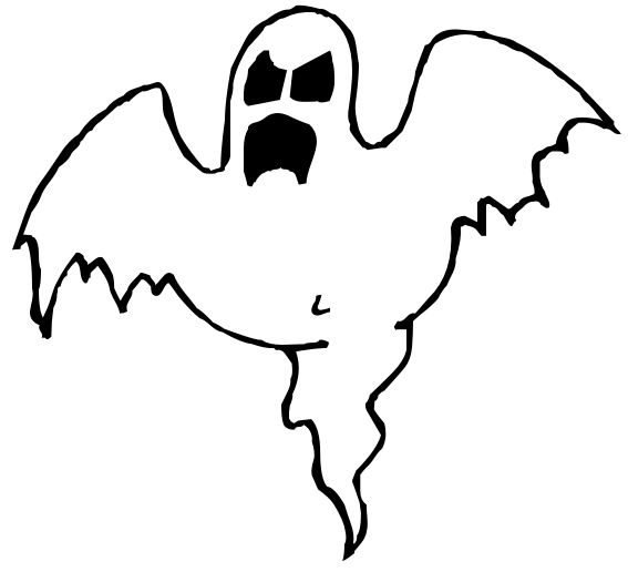 567x516 Angry Ghost Bw Clip Art Download