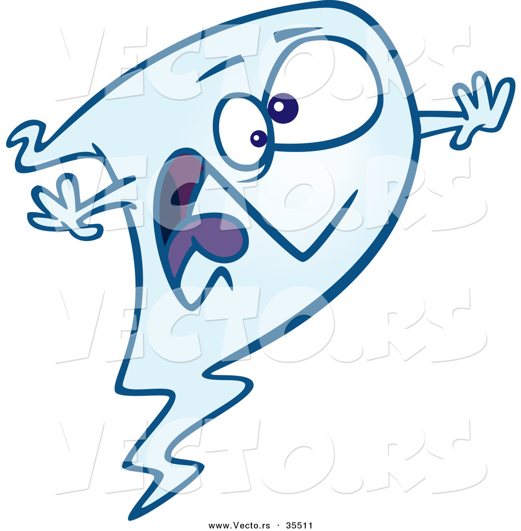 1024x1044 Halloween Cartoon Vector Of A Scared Ghost Screaming By Toonaday