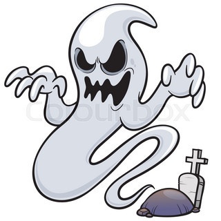 320x320 Illustration Of Very Cute Ghost With Sign Stock Vector