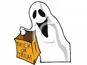300x225 Trick Or Treating Ghost Clip Art Image