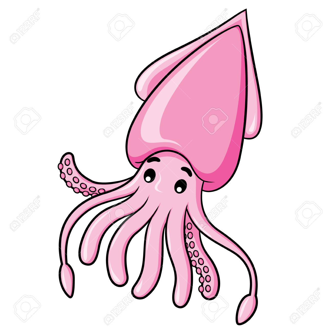 1300x1300 Squid Clipart Cute