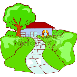 300x300 Royalty Free Cartoon House 134439 Vector Clip Art Image