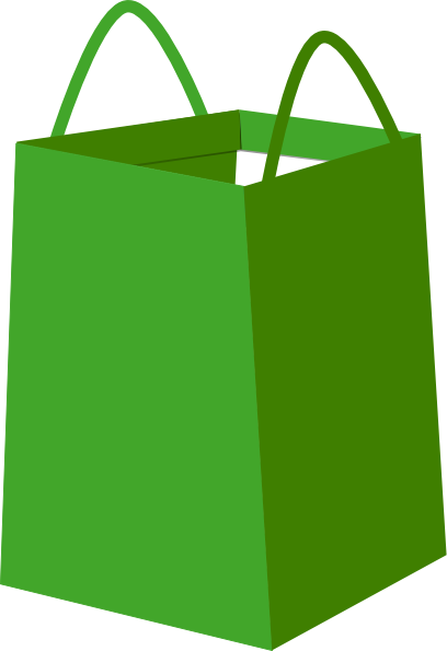 408x595 Green Shopper Bag Clip Art