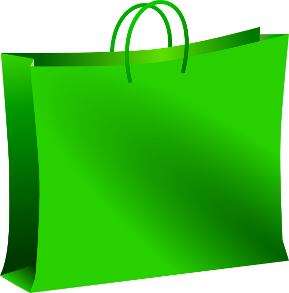 588x596 Green Shopping Bag Clip Art
