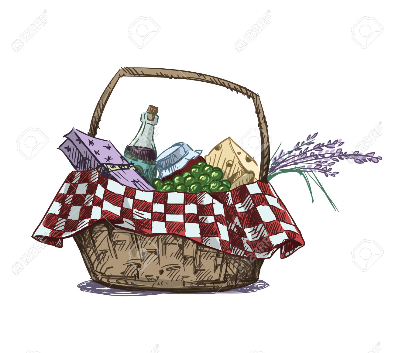 1300x1162 Picnic Basket Clipart Gift Hamper