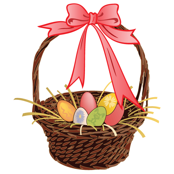 600x600 Easter Egg Basket Vector Art 123freevectors