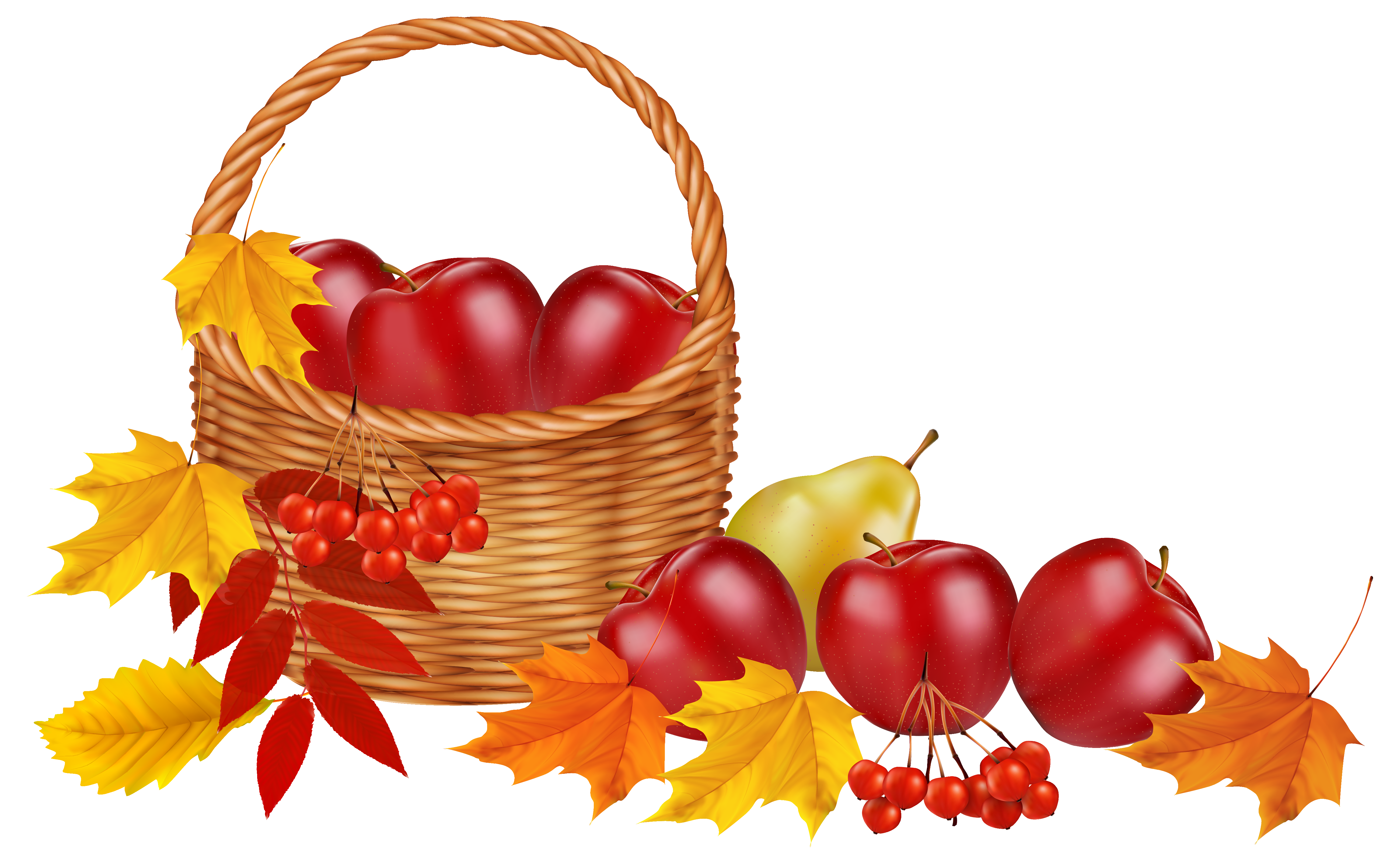 5199x3209 Thanksgiving Clipart Fruit Basket