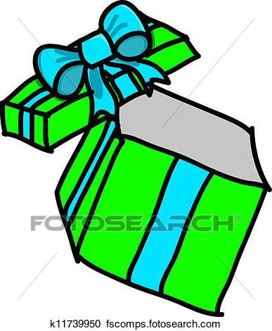 387x470 Clipart Of Opened Gift Box K11739950