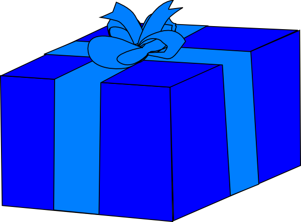 600x442 Blue Gift Box Clip Art