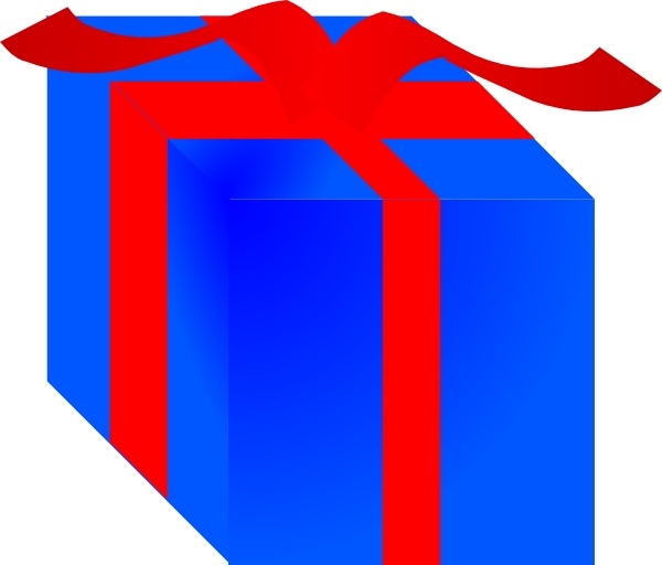 600x512 Blue Gift Box Wrapped With Red Ribbon Clip Art Free Vector In Open