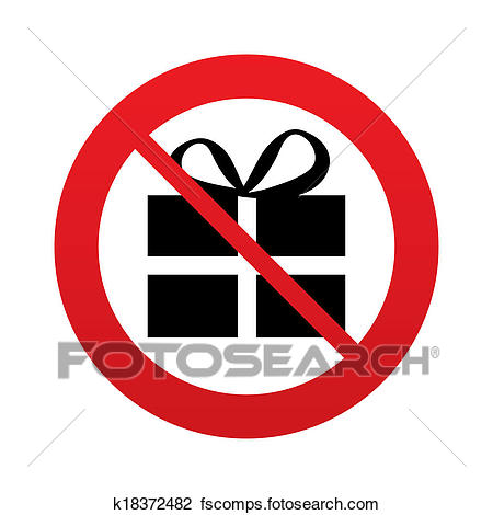 450x470 Clip Art Of No Gift Box Sign Icon. Present Symbol. K18372482