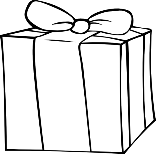 527x522 Black And White Gift Clipart