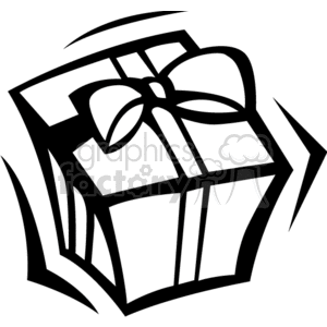 300x300 Royalty Free Black And White Gift Box With A Bow 143124 Vector