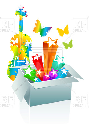289x400 Entertainment Conception With Open Gift Box Royalty Free Vector
