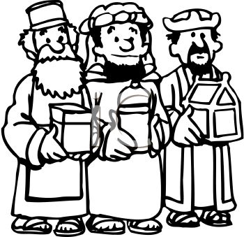 350x339 Cartoon Of The Three Wise Men Bearing Gifts