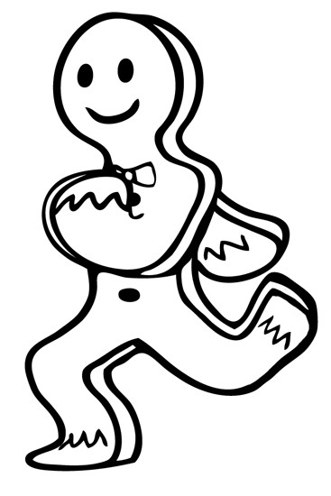 367x550 Gingerbread Running Clipart Black And White