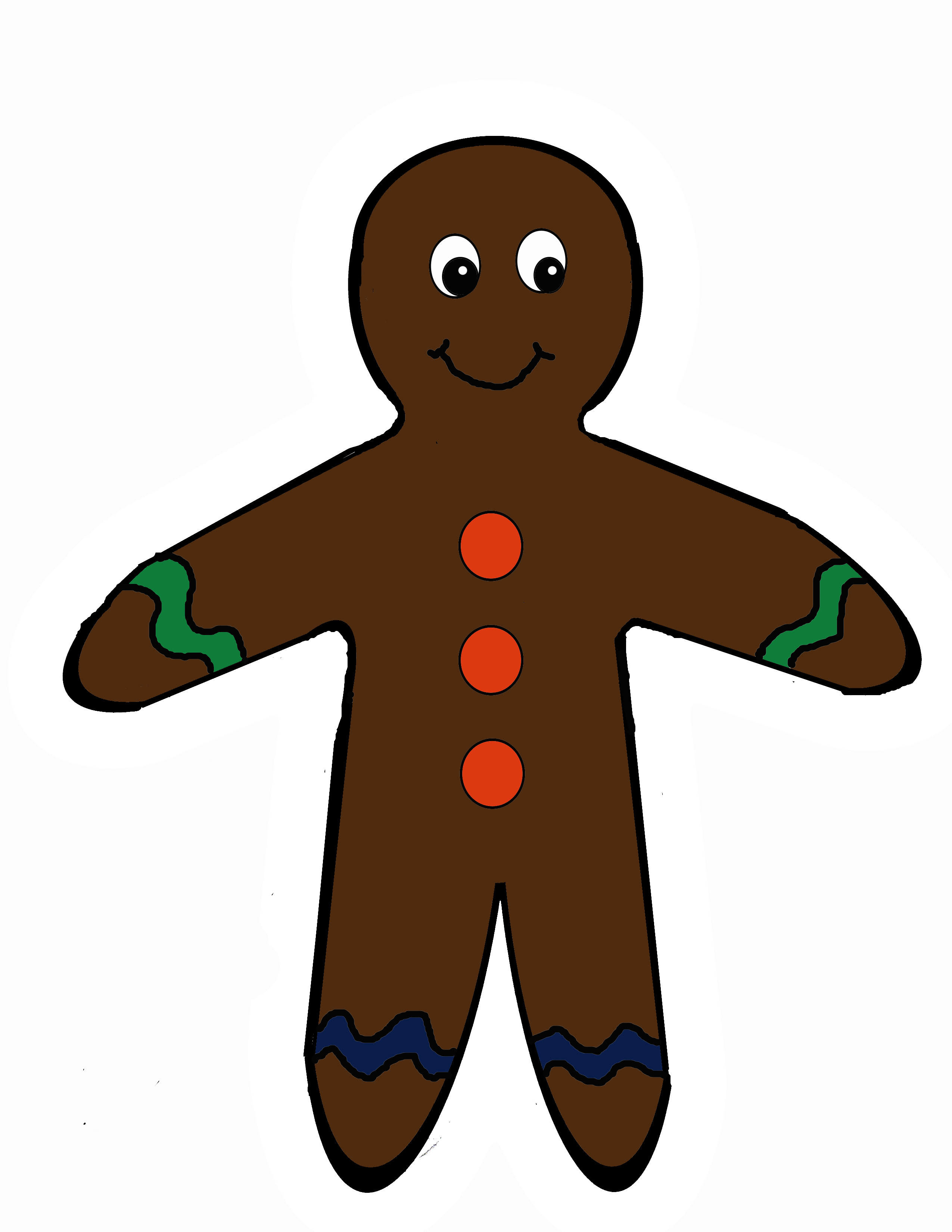 2550x3300 Scissor Cutting Gingerbread Man