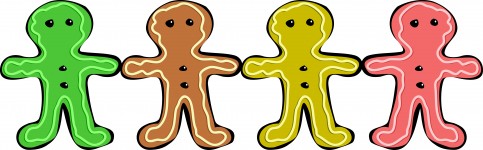 483x150 Gingerbread Man Clip Art Black White Free