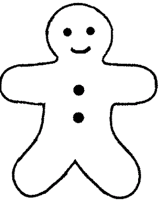 314x400 Gingerbread Man Black And White Clipart