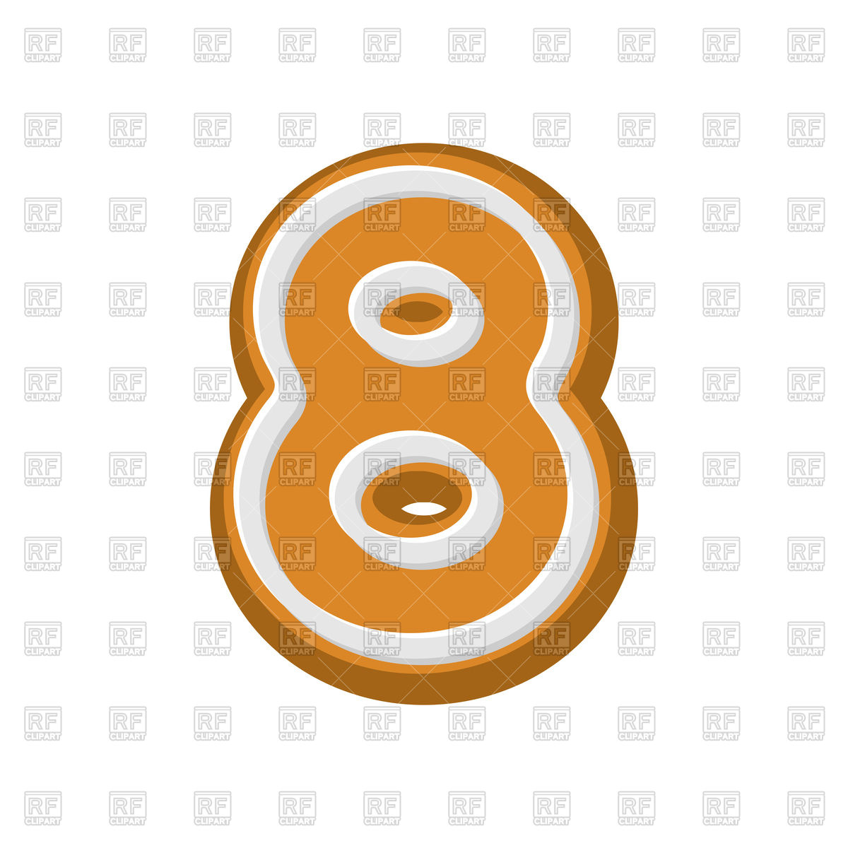 1200x1200 Number 8 Gingerbread Font Royalty Free Vector Clip Art Image