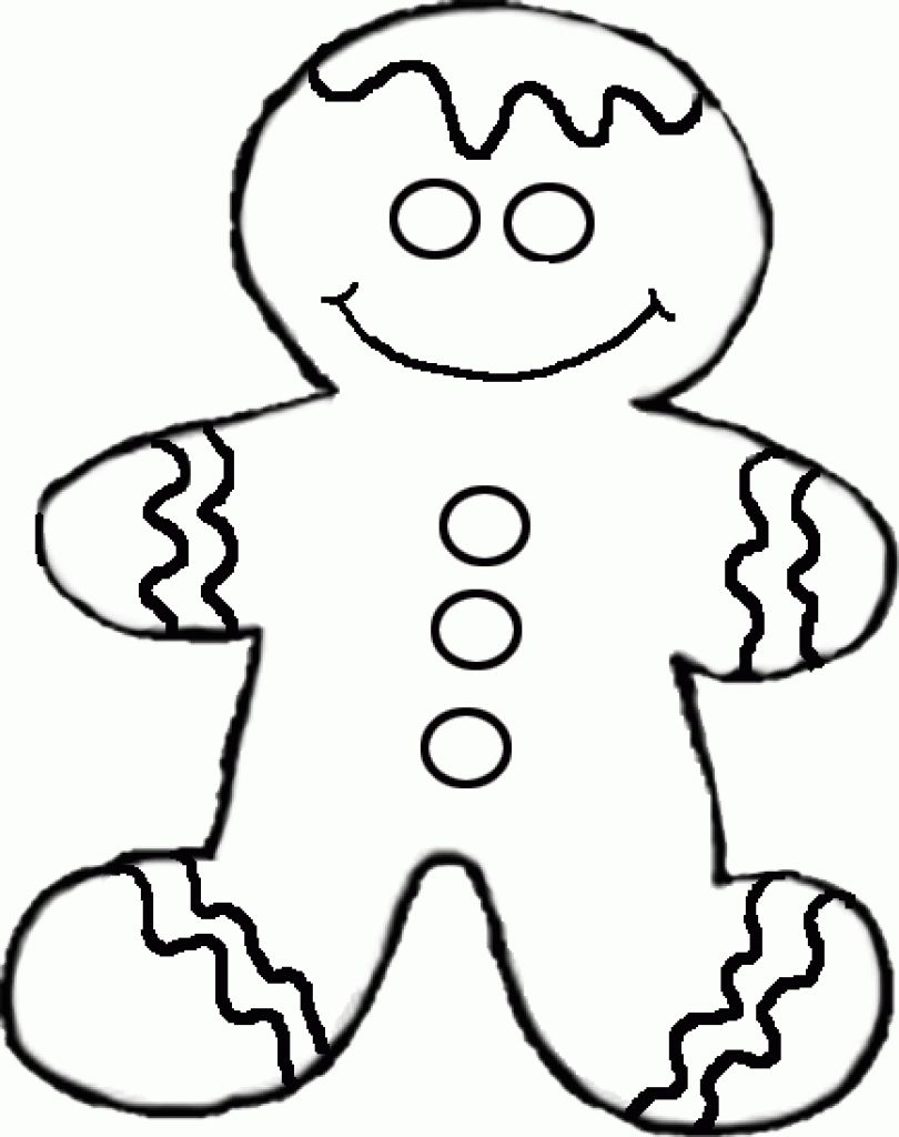 810x1024 Gingerbread Man Coloring Page