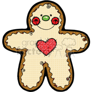 300x300 Heart Gingerbread Men Clip Art Cliparts