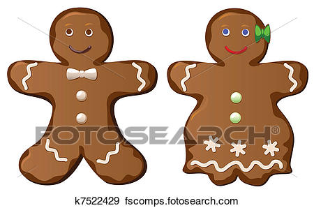 450x298 Clip Art Of Gingerbread Cookies K7522429