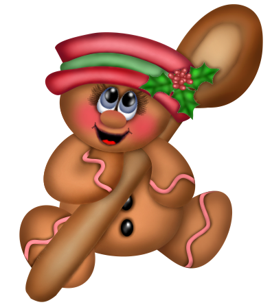 396x448 Cute Christmas Gingerbread Ornament With Spoon Png Clipart