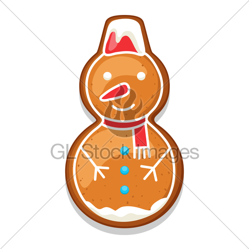 500x500 Gingerbread Cookies Snowman. Illustration Of Merry Christ Gl