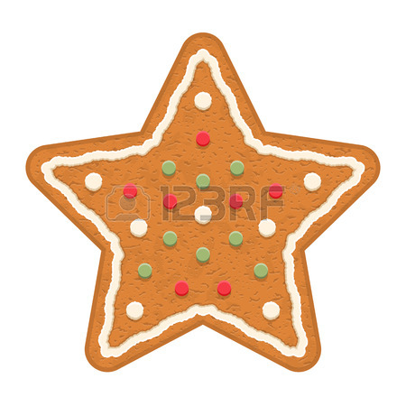 450x450 Gingerbread Star, Traditional Christmas Cookie Royalty Free