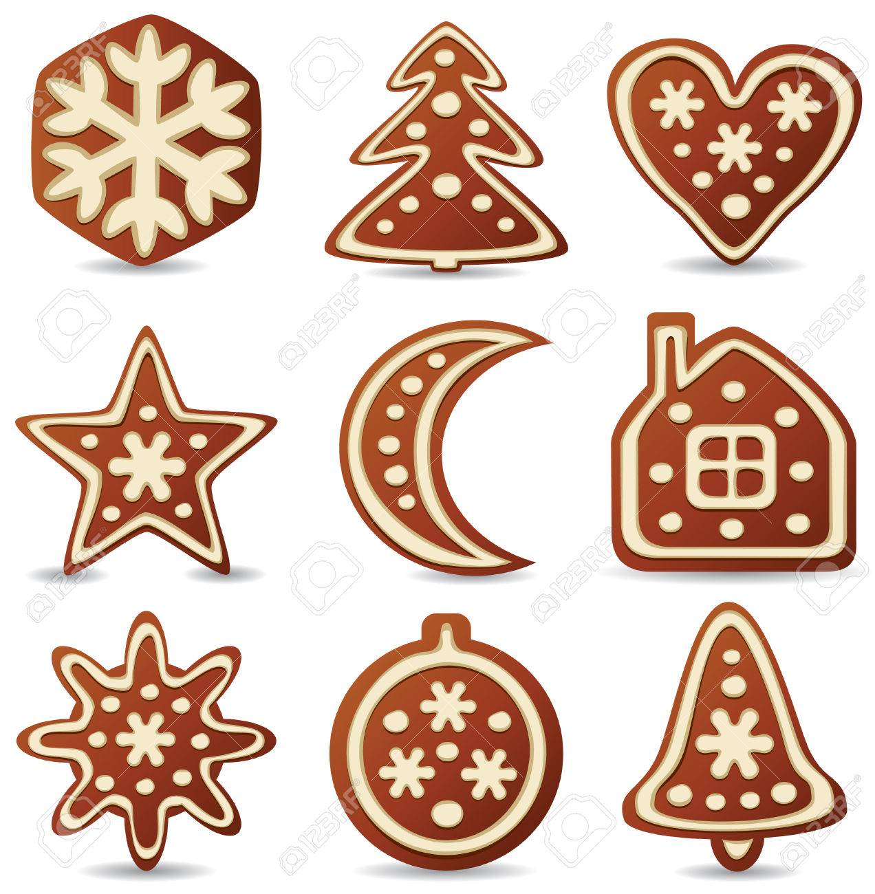 1272x1300 Set Of Nine Gingerbread Cookies Royalty Free Cliparts, Vectors