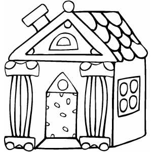 300x300 Coloring Page Of A House Online Gingerbread House Printable Free