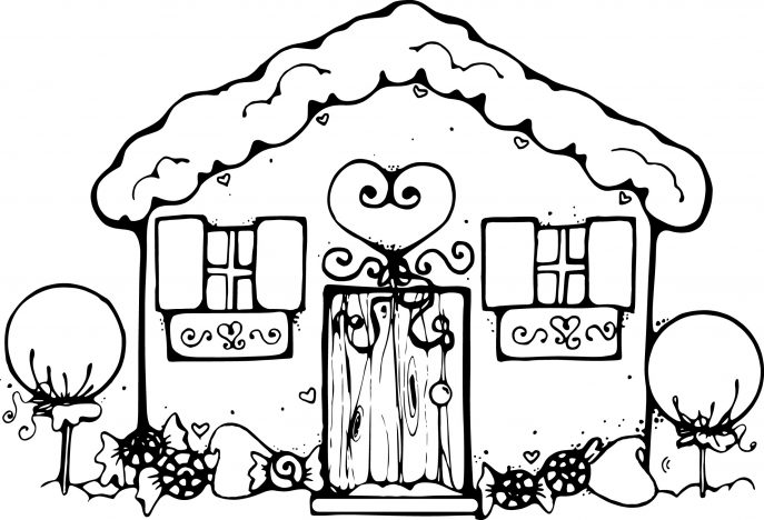 687x468 Coloring Pages Graceful Gingerbread House Coloring Pages