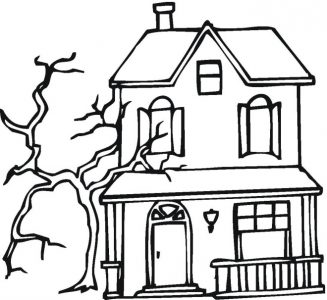 327x300 Coloring Pages House Coloring Sheets Haunted Pages With Dead