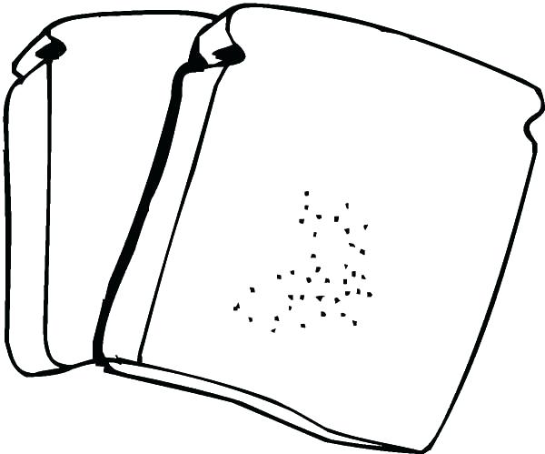 600x499 Bread Coloring Pages A Slice Of Bread Coloring Page Christmas