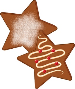252x300 Gingerbread Clipart Star
