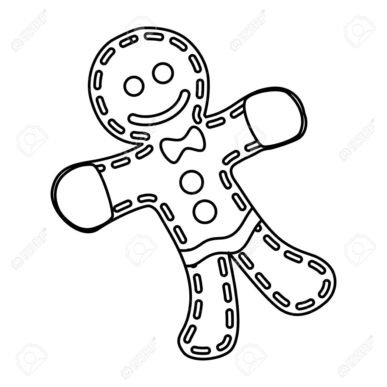 1300x1300 Gingerbread Man Cookie Vector Icon Illustration Graphic Design