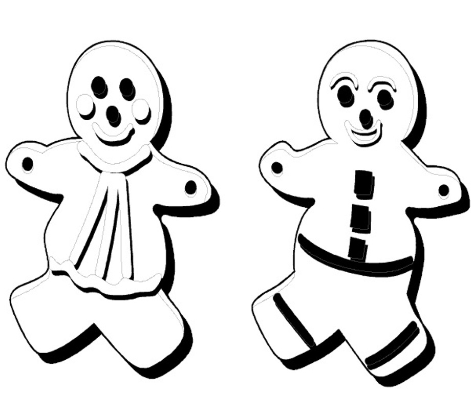 924x768 Twin Gingerbread Man Coloring Pages Fitfru Style Printable