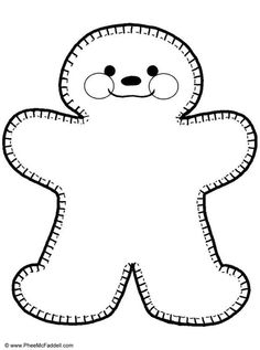 236x317 Black White Gingerbread Man Teacher's Clip Art