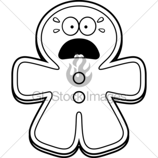 325x325 Cartoon Gingerbread Man Bite Gl Stock Images