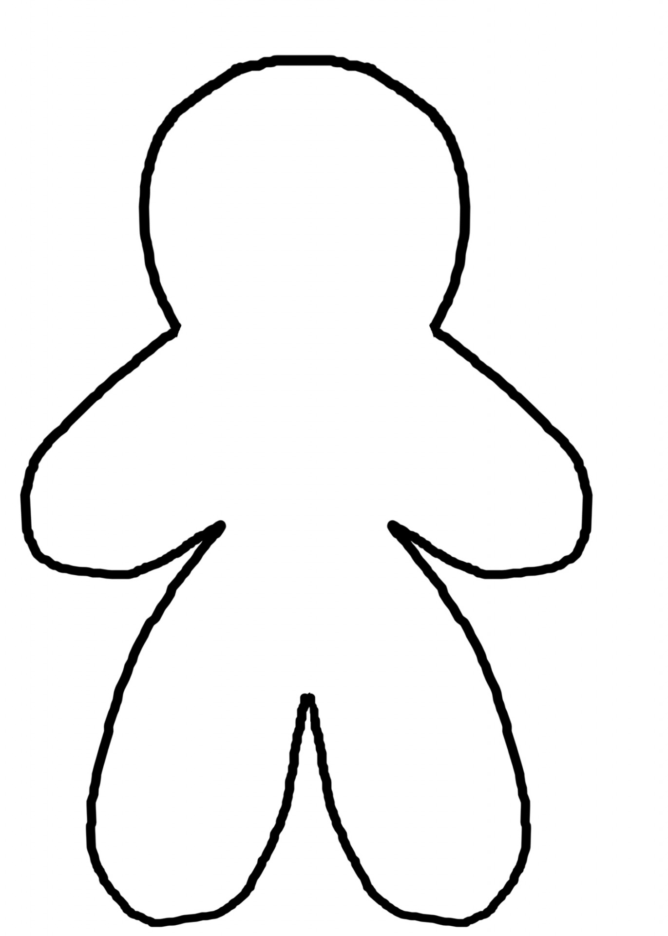 1371x1920 Gingerbread Man Template Free Stock Photo