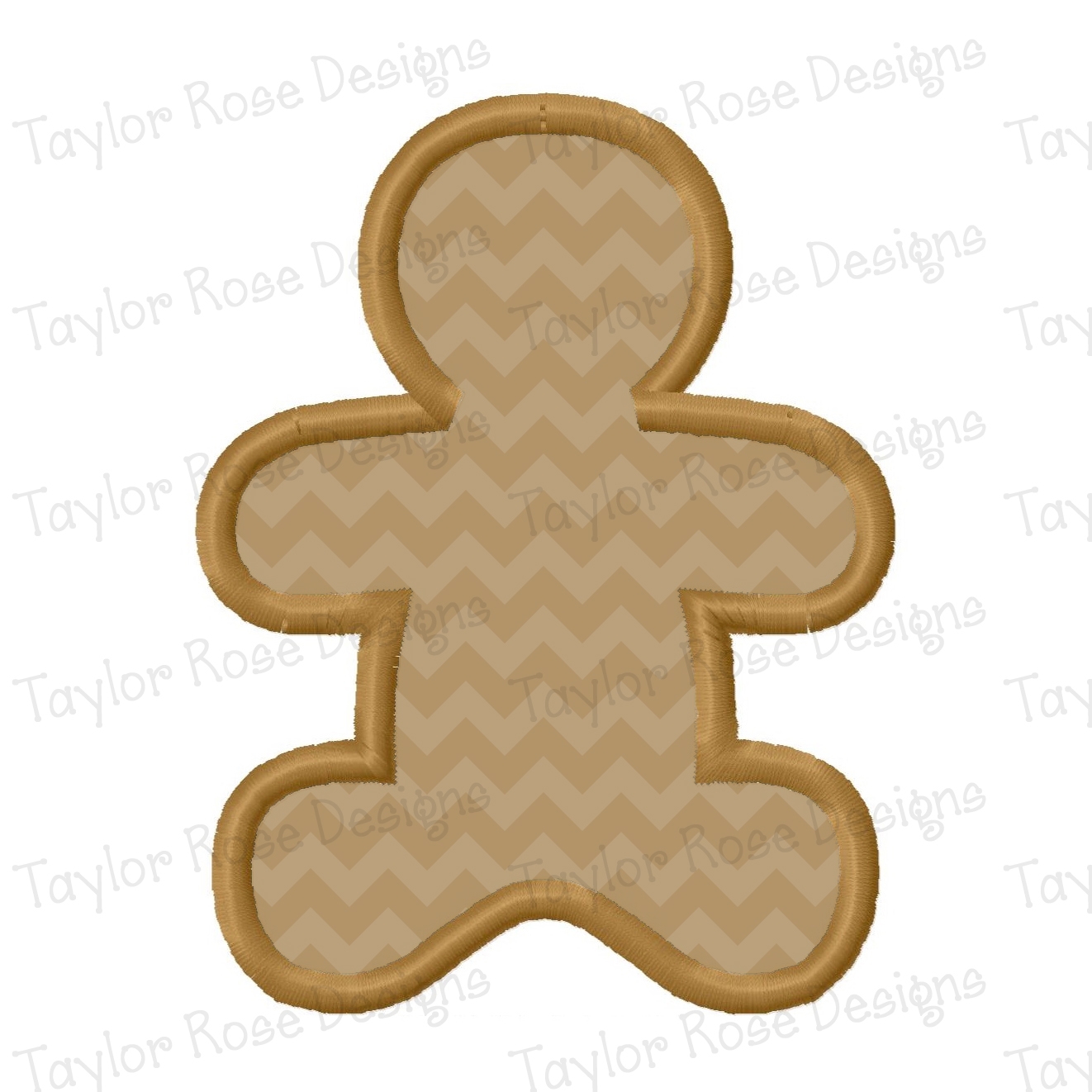 1322x1322 Christmas Gingerbread Man Outline Applique