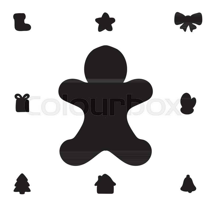 800x800 Gingerbread Man Silhouette Christmas Holiday. Vector Illustration
