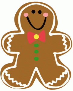 242x300 Gingerbread Man Silhouette Clipart Image