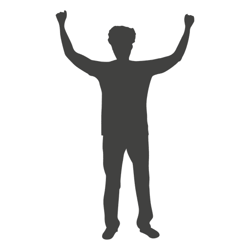 512x512 Man Raising Hands Silhouette 1