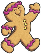 176x230 Gingerbread Man Clip Art Black White Clipart Panda