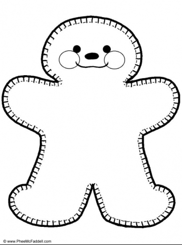 371x499 Gingerbread Man Clip Art Black And White