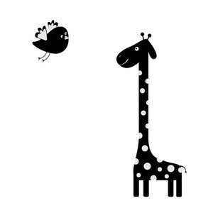 300x300 Concept Of A Giraffe Animal Cartoon. Funny Cute Giraffe Isolated